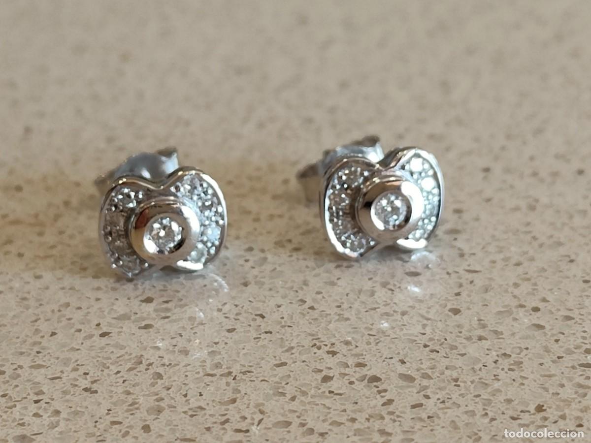 Joyeria: PENDIENTES FLOR ORO BLANCO Y BRILLANTES - Foto 1