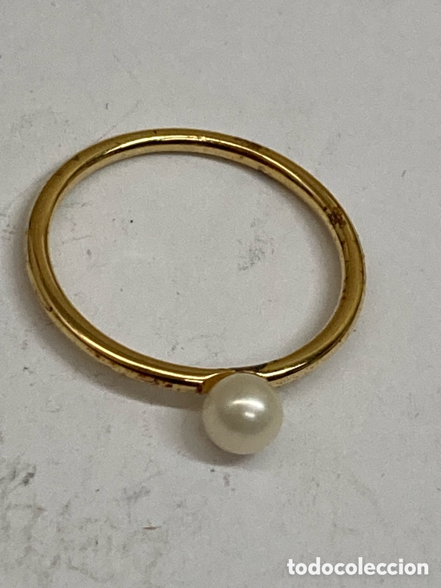 Joyeria: Anillo de plata chapado oro/S58 - Foto 1