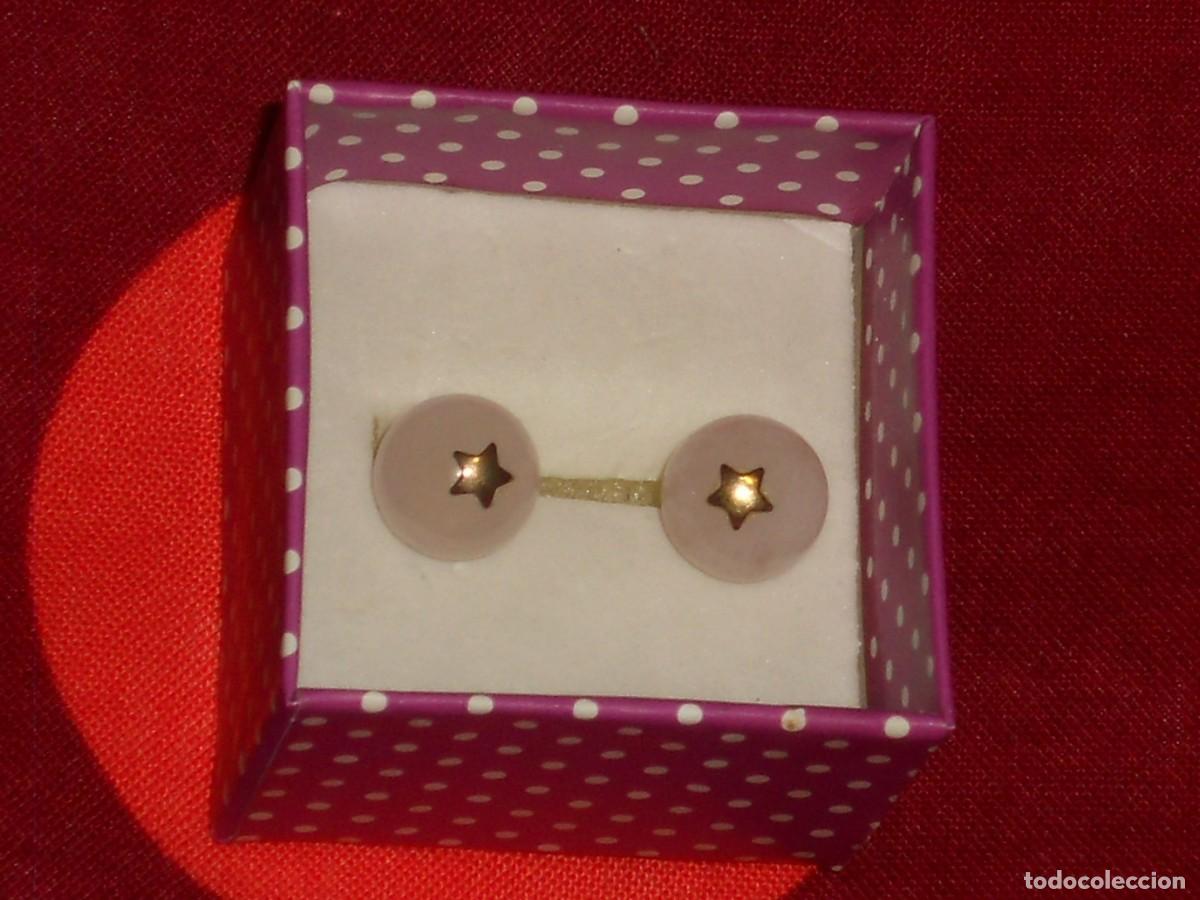 Joyeria: ANTIGUOS PENDIENTES DE CUARZO ROSA - Foto 1