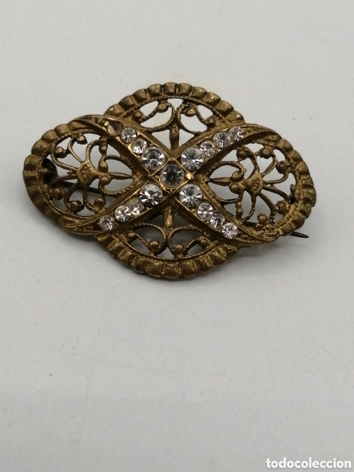 Joyeria: Broche Art Deco bronce y pedreria - Foto 1