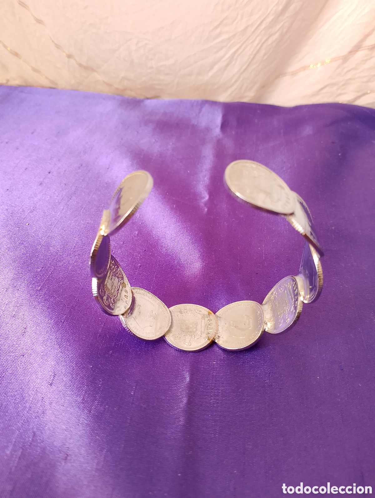 Joyeria: Pulsera hecha con pesetas brazalete - Foto 6