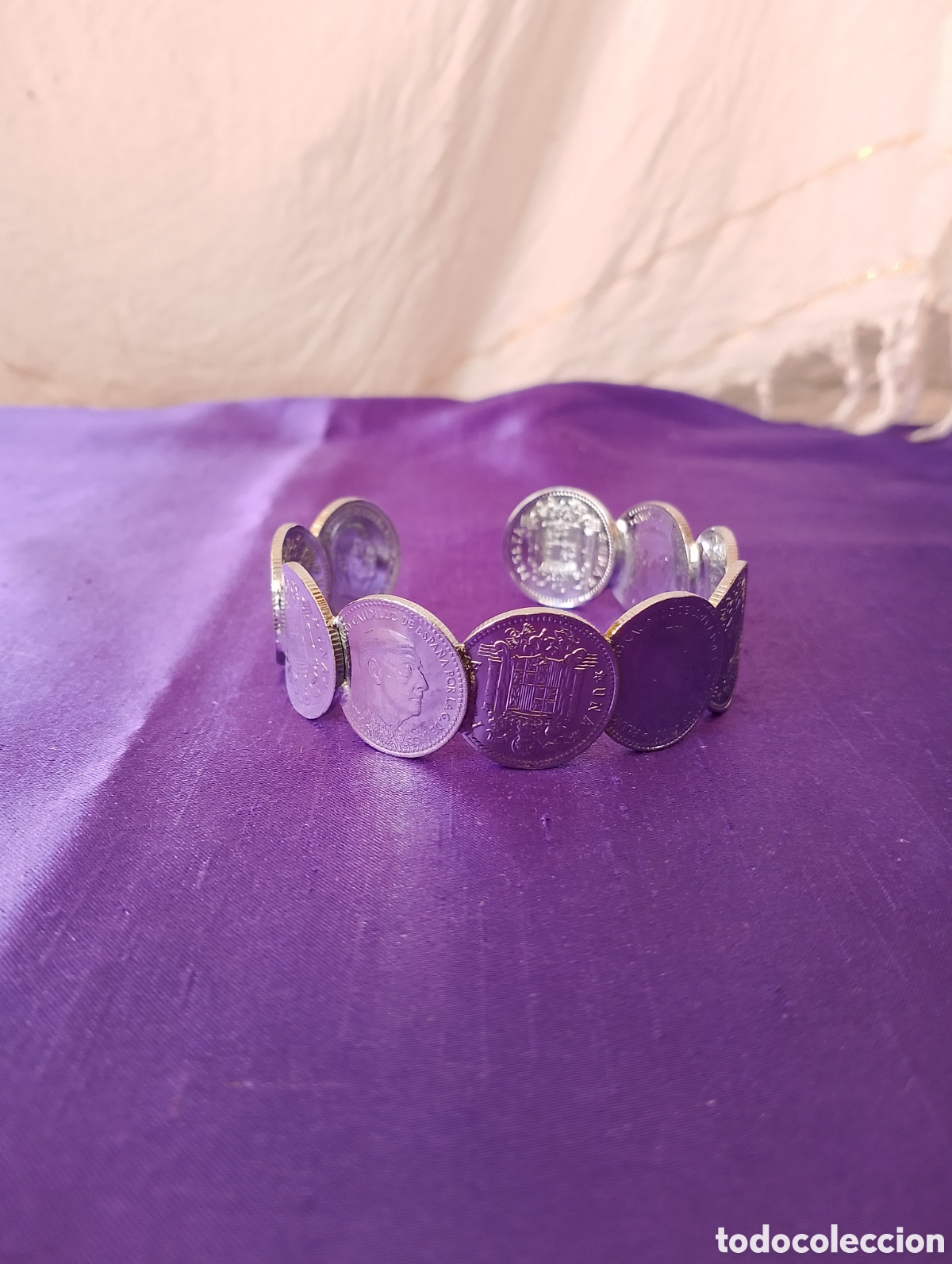 Joyeria: Pulsera hecha con pesetas brazalete - Foto 8