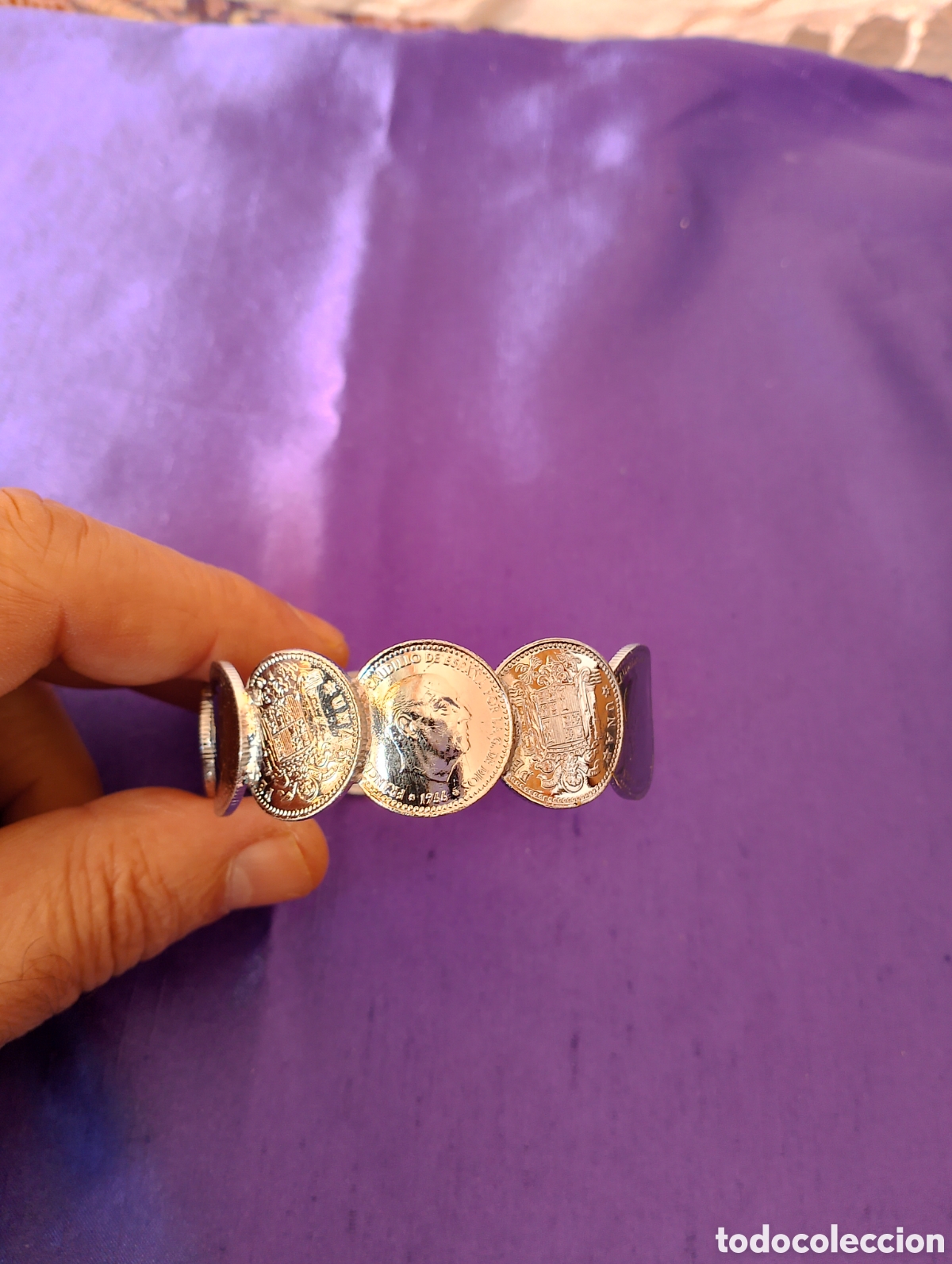 Joyeria: Pulsera hecha con pesetas brazalete - Foto 2