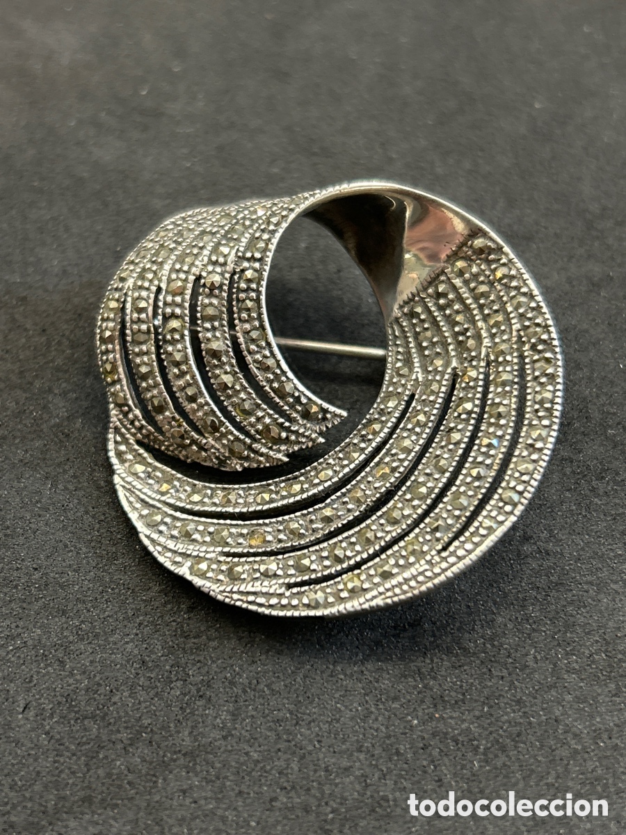 Joyeria: Broche de plata con marquesinas, punz&oacute;n 925 - Foto 1