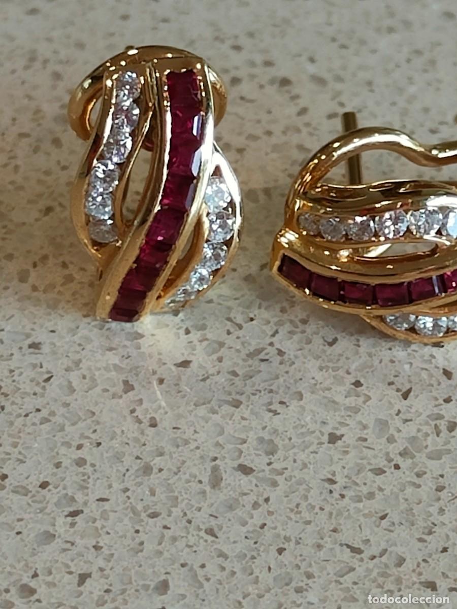 Joyeria: PENDIENTES ORO 18K RUB&Iacute;ES Y BRILLANTES - Foto 1