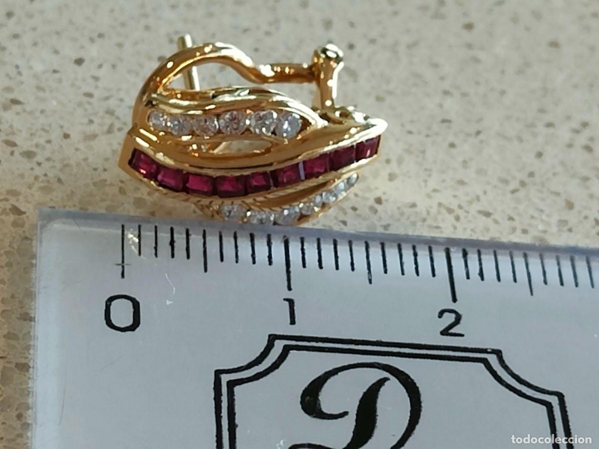 Joyeria: PENDIENTES ORO 18K RUB&Iacute;ES Y BRILLANTES - Foto 2