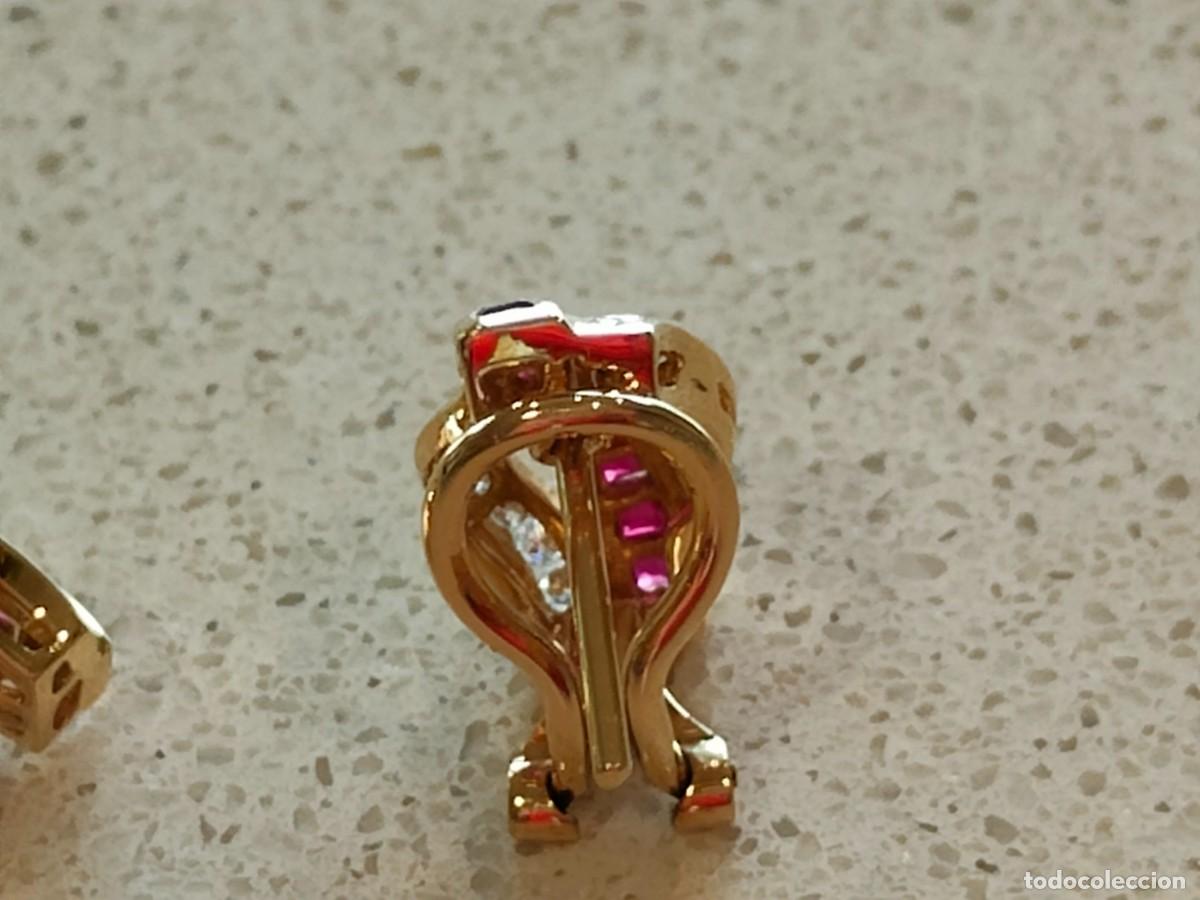 Joyeria: PENDIENTES ORO 18K RUB&Iacute;ES Y BRILLANTES - Foto 4