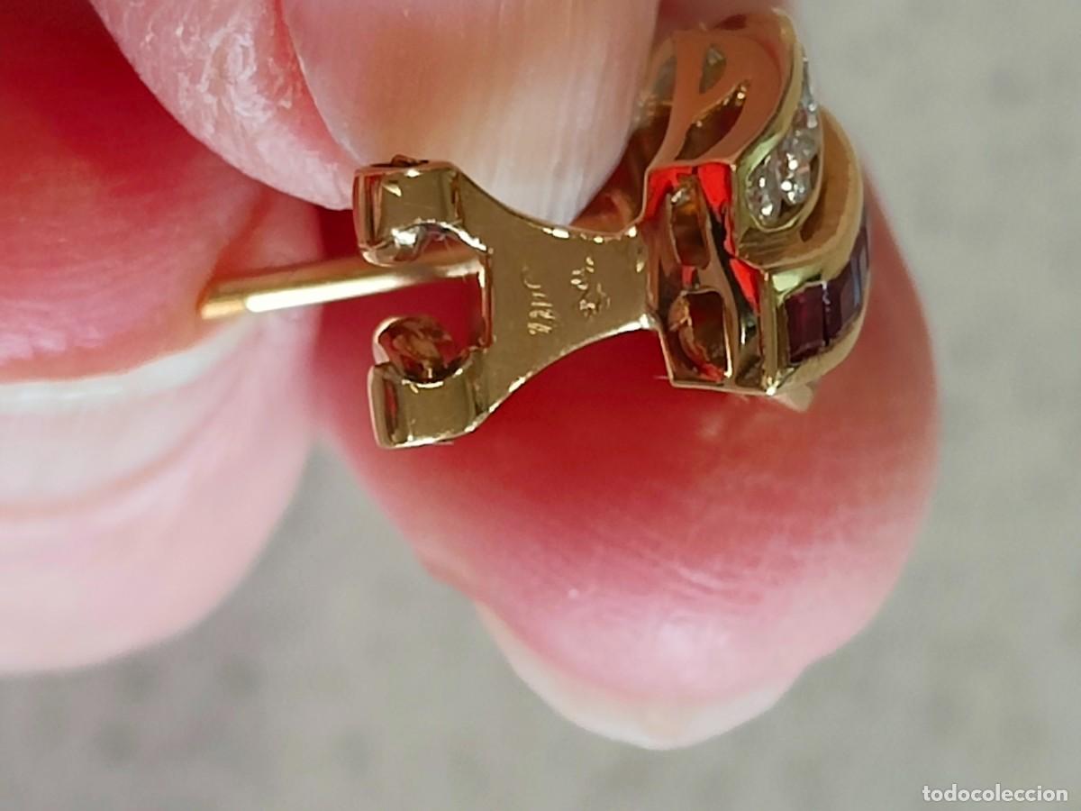Joyeria: PENDIENTES ORO 18K RUB&Iacute;ES Y BRILLANTES - Foto 5