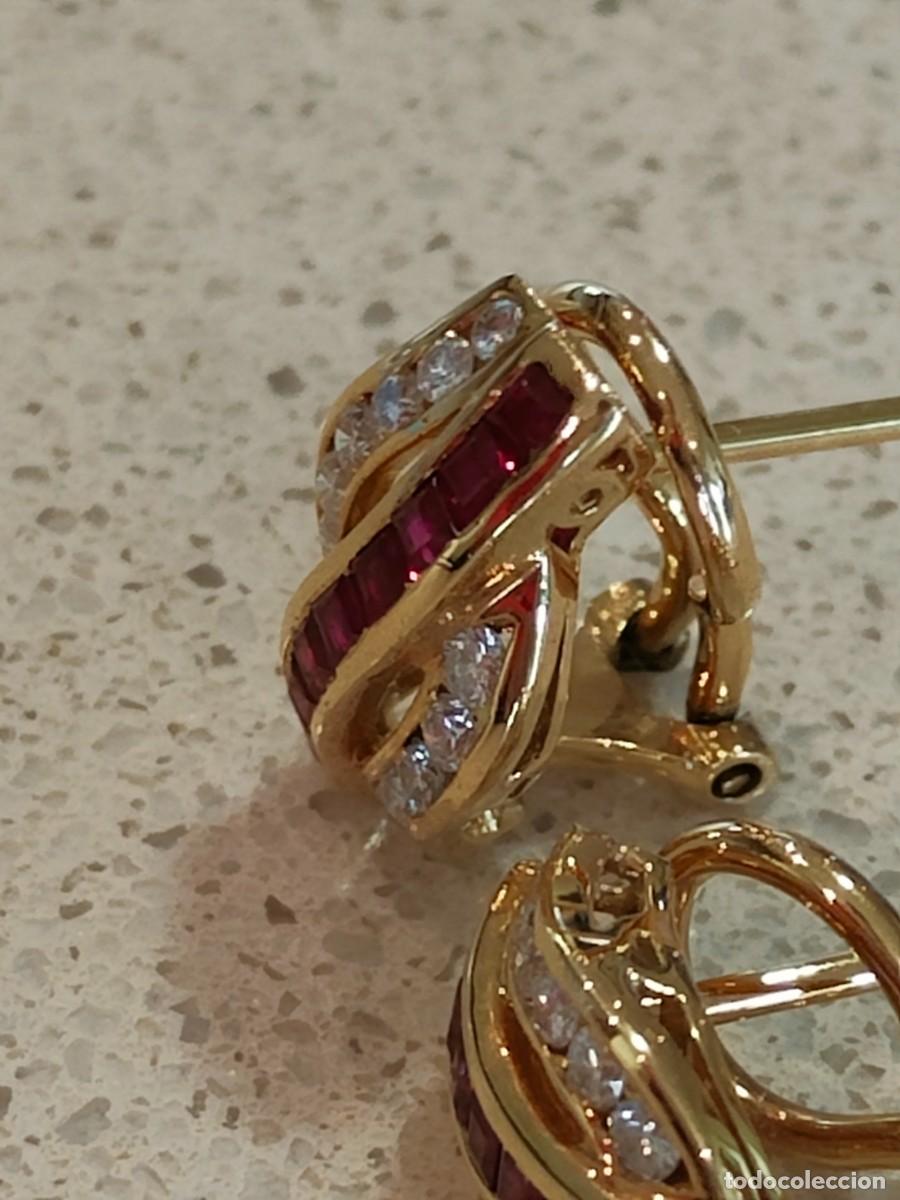 Joyeria: PENDIENTES ORO 18K RUB&Iacute;ES Y BRILLANTES - Foto 7