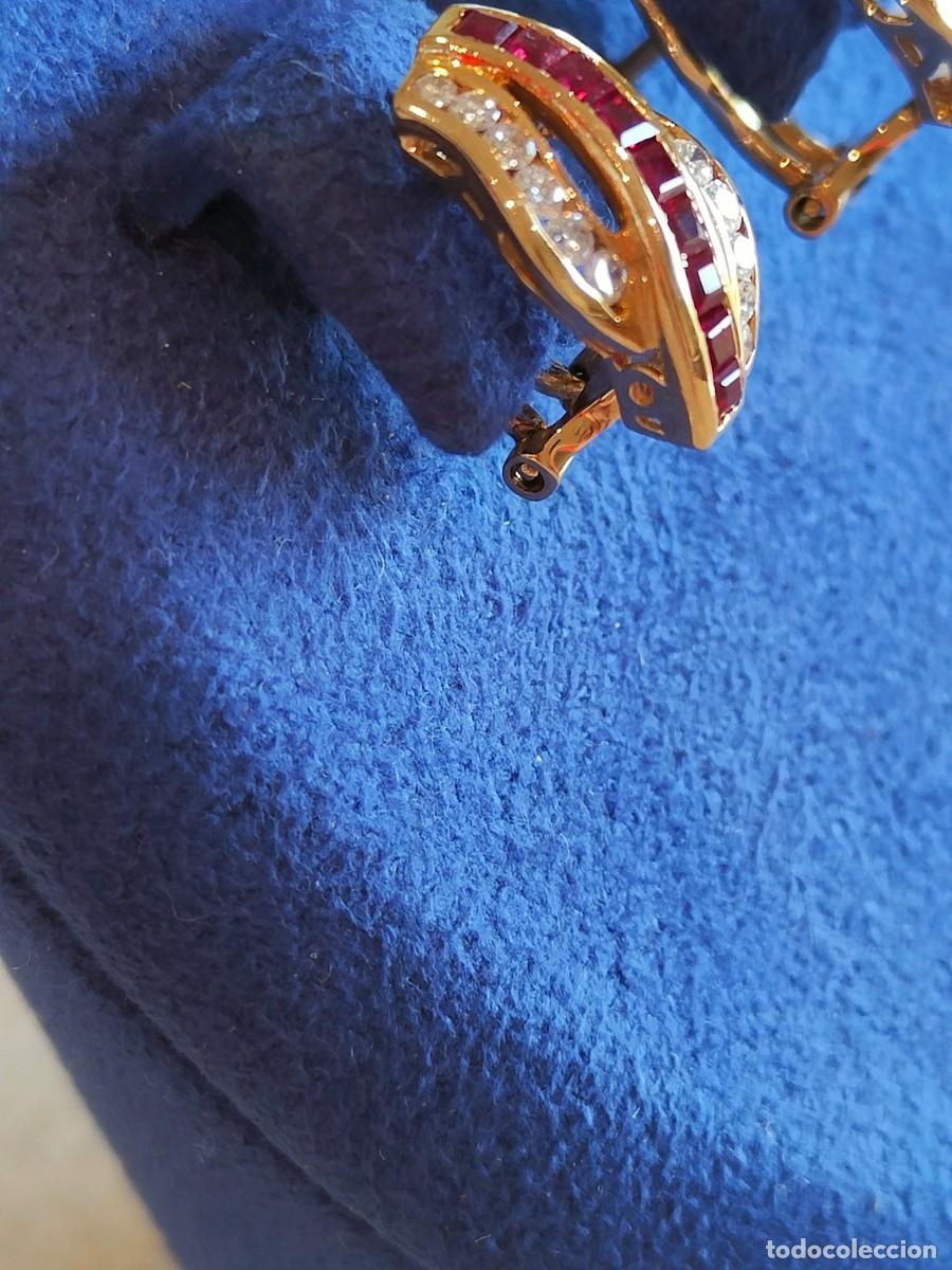 Joyeria: PENDIENTES ORO 18K RUB&Iacute;ES Y BRILLANTES - Foto 9