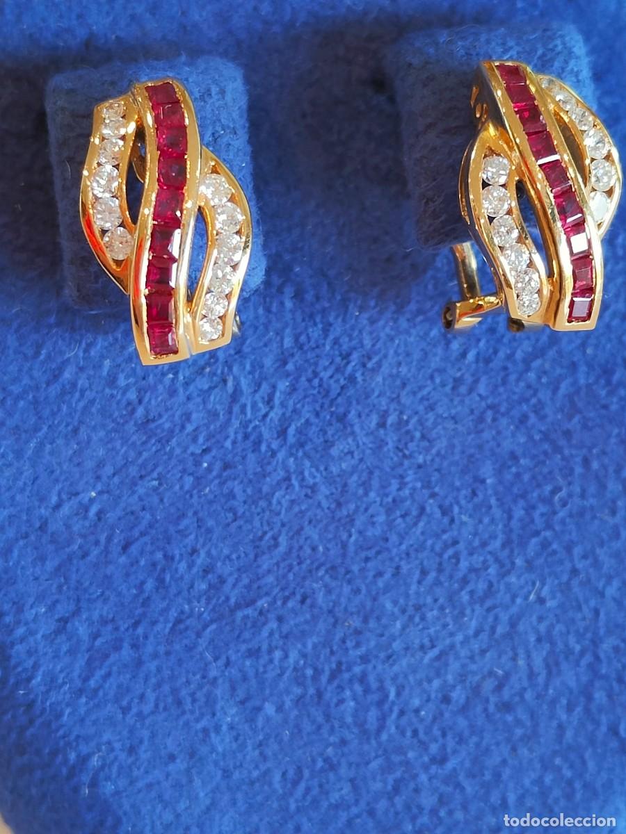 Joyeria: PENDIENTES ORO 18K RUB&Iacute;ES Y BRILLANTES - Foto 10