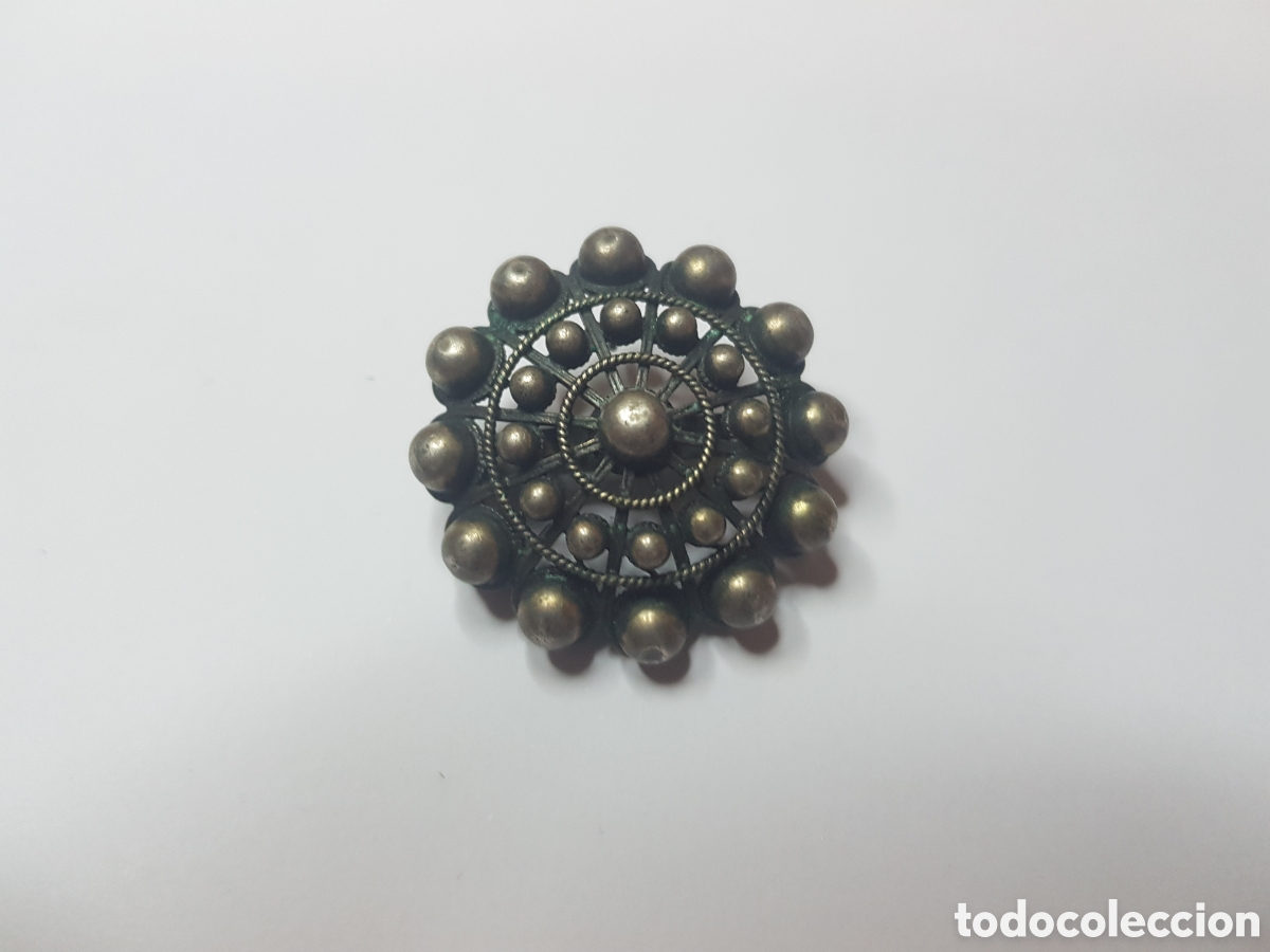 Joyeria: #834 Broche bot&oacute;n charro plata de ley 925 3cm - Foto 1