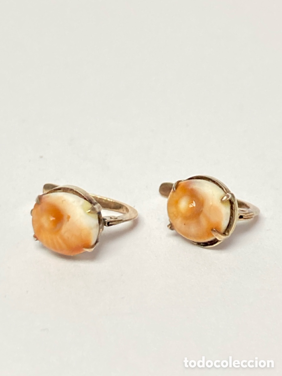 Joyeria: Pendientes oro 10k y coral. Circa 1925 / OM1 - Foto 6