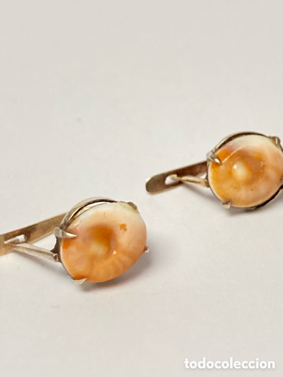 Joyeria: Pendientes oro 10k y coral. Circa 1925 / OM1 - Foto 7