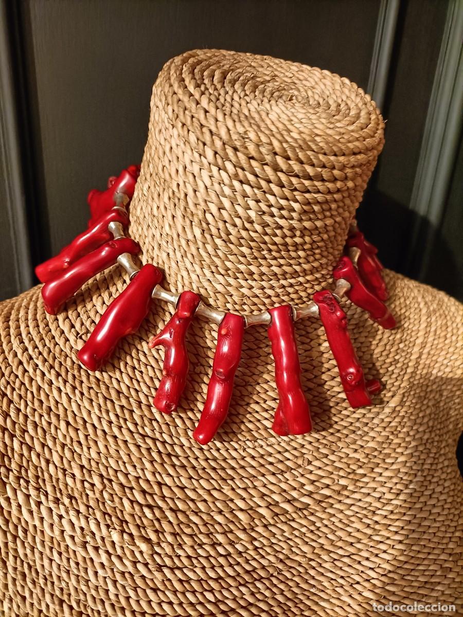 Joyeria: GARGANTILLA CORAL Y PLATA REPUJADA - Foto 3