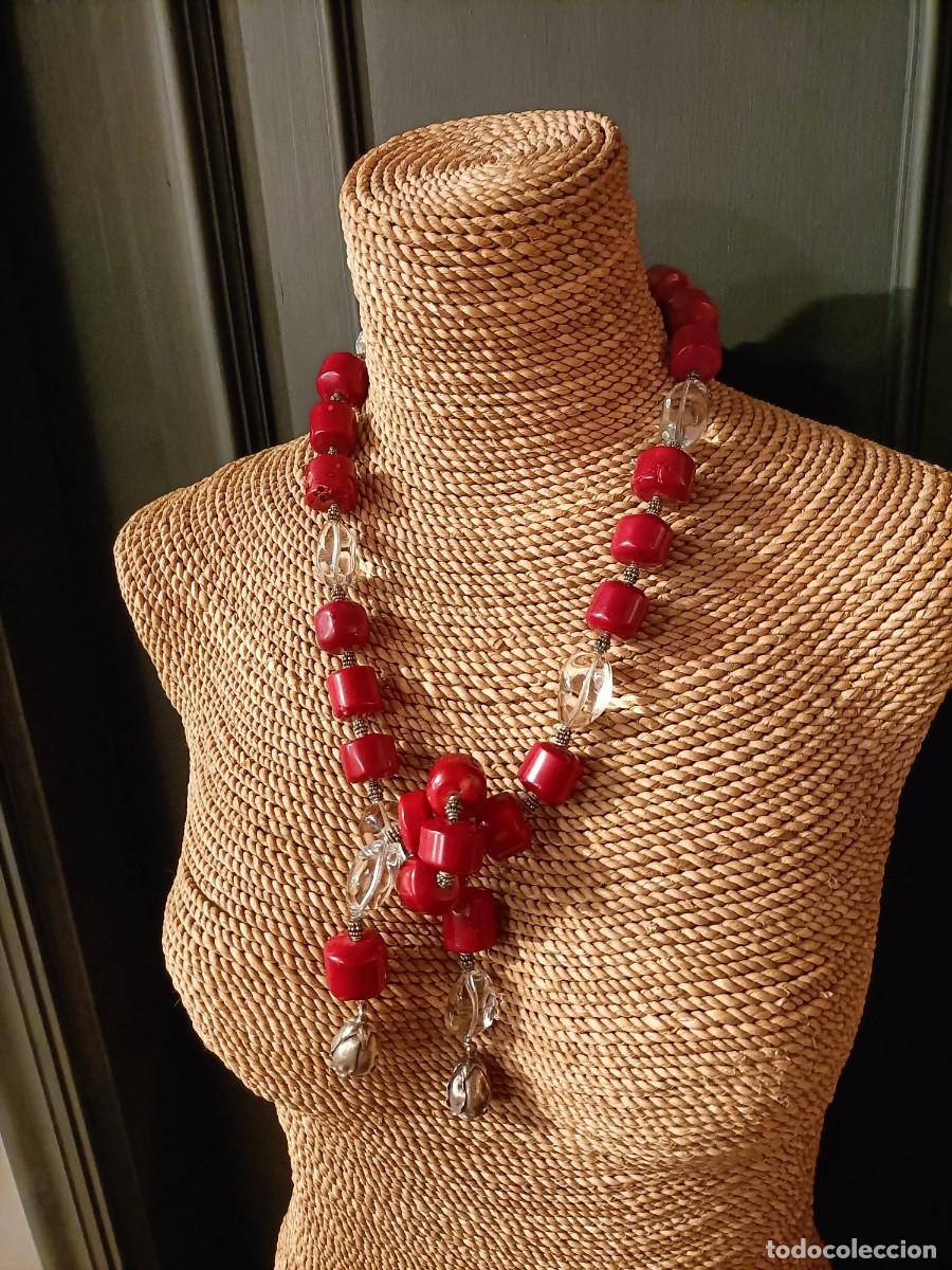 Joyeria: COLLAR - CINTUR&Oacute;N DE CORAL, CUARZO Y PLATA REPUJADA - Foto 1