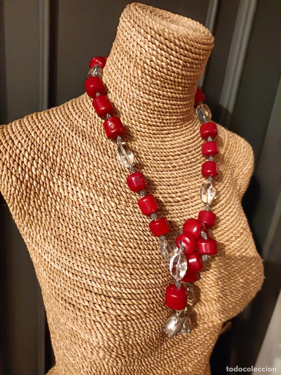 Joyeria: COLLAR - CINTUR&Oacute;N DE CORAL, CUARZO Y PLATA REPUJADA - Foto 2