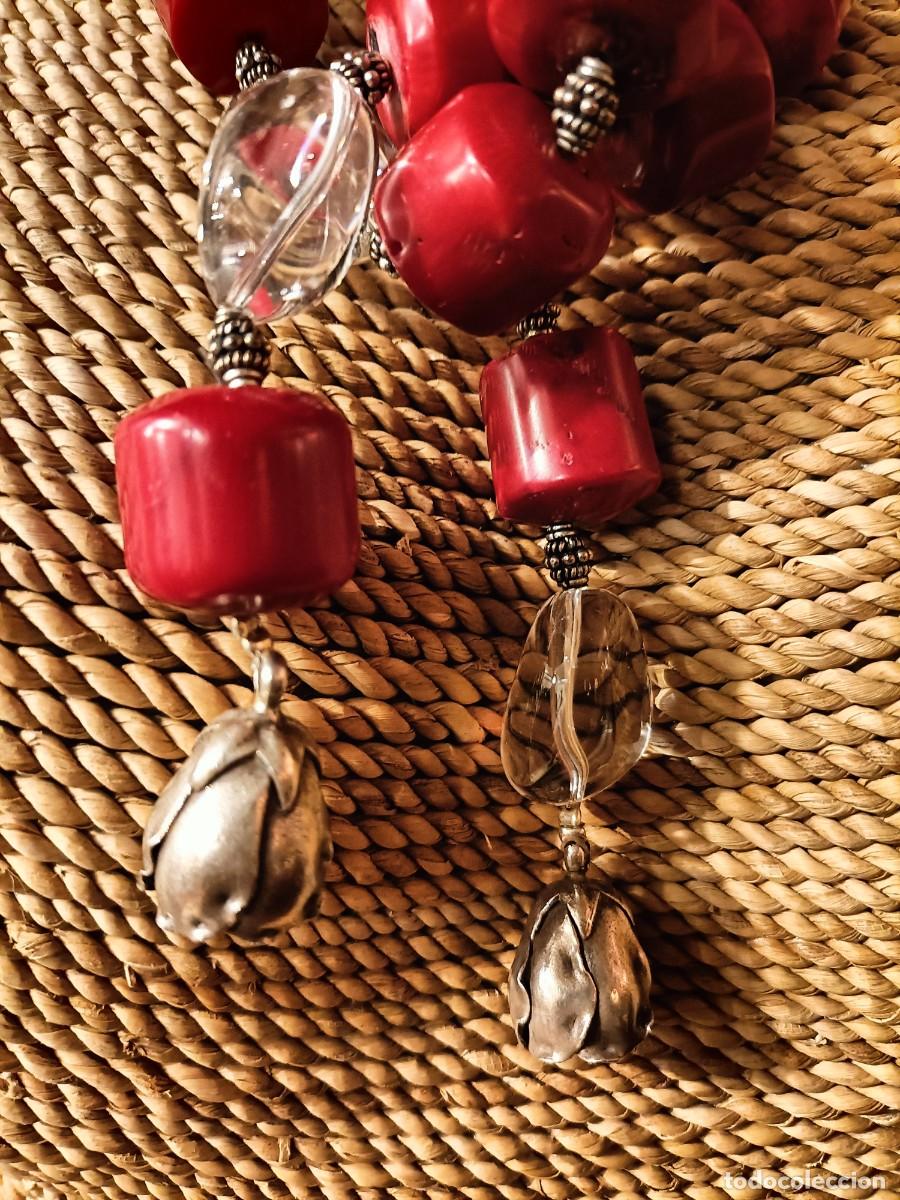 Joyeria: COLLAR - CINTUR&Oacute;N DE CORAL, CUARZO Y PLATA REPUJADA - Foto 4