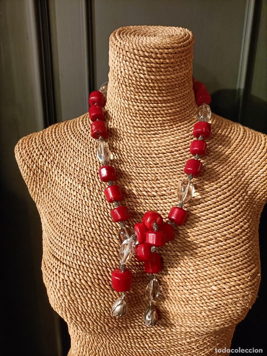 Joyeria: COLLAR - CINTUR&Oacute;N DE CORAL, CUARZO Y PLATA REPUJADA - Foto 5