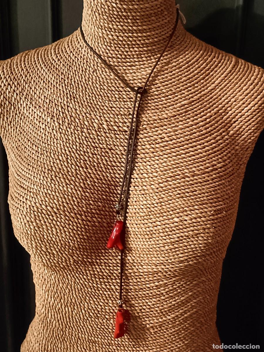 Joyeria: COLLAR / CINTUR&Oacute;N CUERO, CORAL Y PLATA - Foto 1