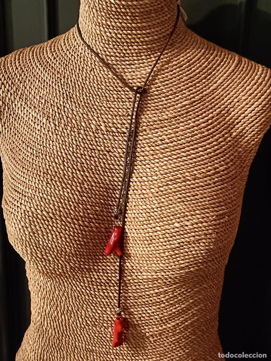 Joyeria: COLLAR / CINTUR&Oacute;N CUERO, CORAL Y PLATA - Foto 2