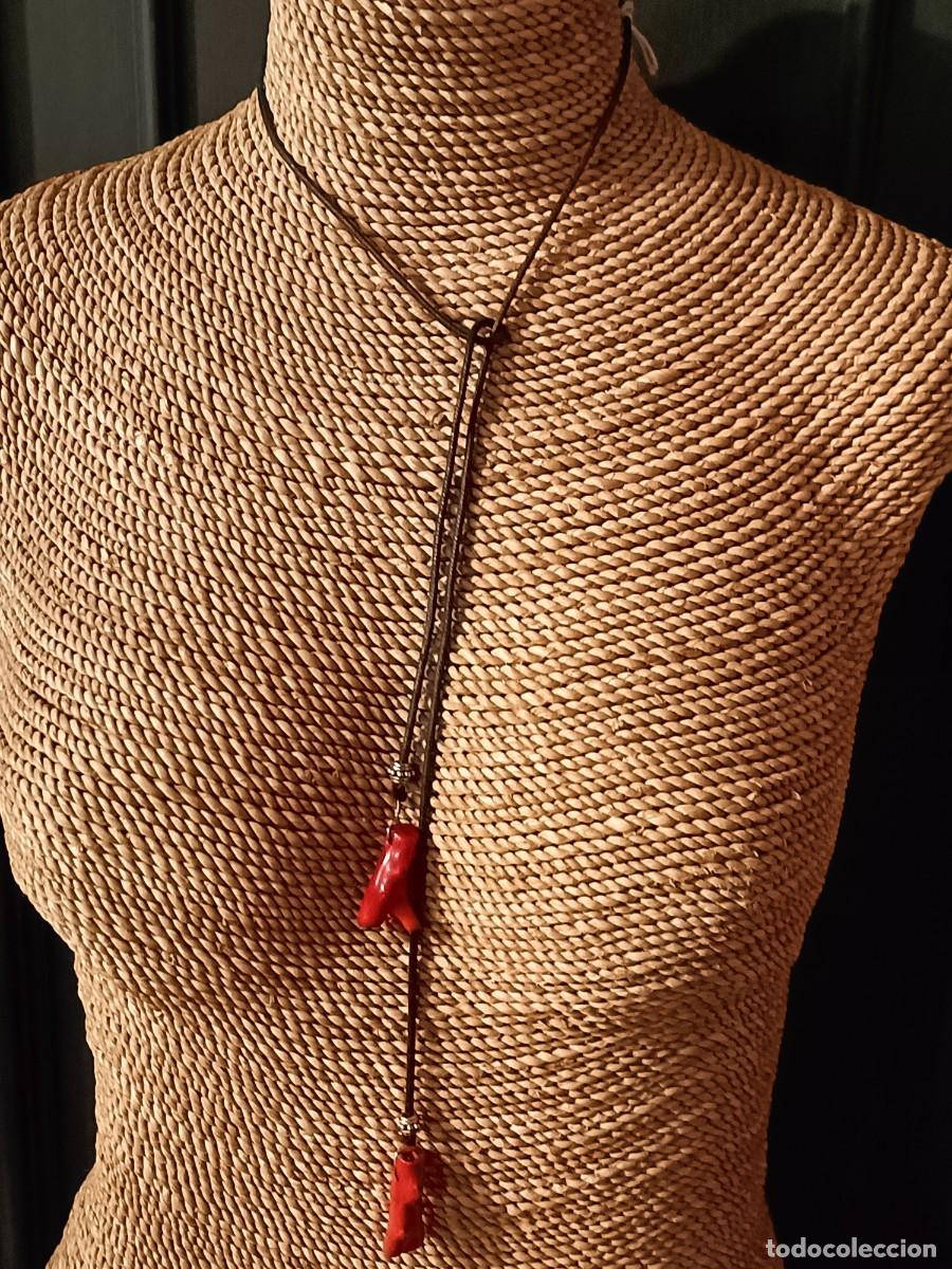 Joyeria: COLLAR / CINTUR&Oacute;N CUERO, CORAL Y PLATA - Foto 3