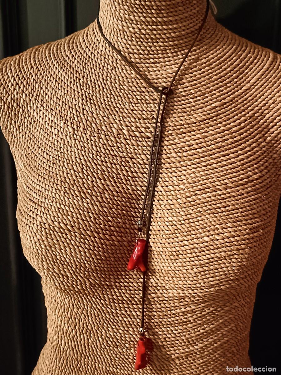 Joyeria: COLLAR / CINTUR&Oacute;N CUERO, CORAL Y PLATA - Foto 5