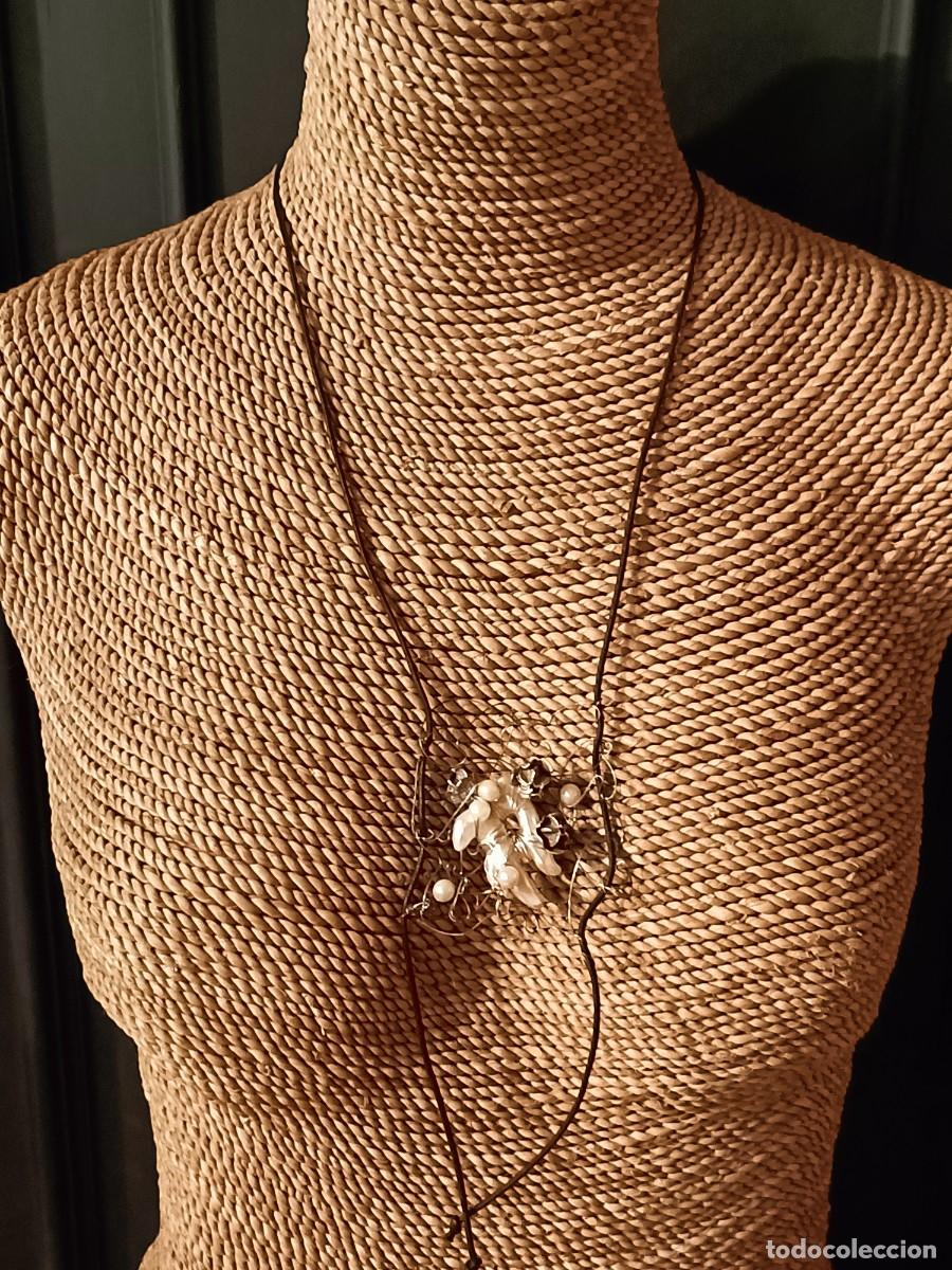 Joyeria: COLLAR PERLAS DE R&Iacute;O, PLATA Y CUERO - Foto 1
