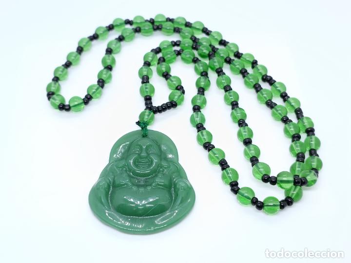 Joyeria: Bonito collar tallado con buda tallado con cuencas entrelazadas - Foto 1