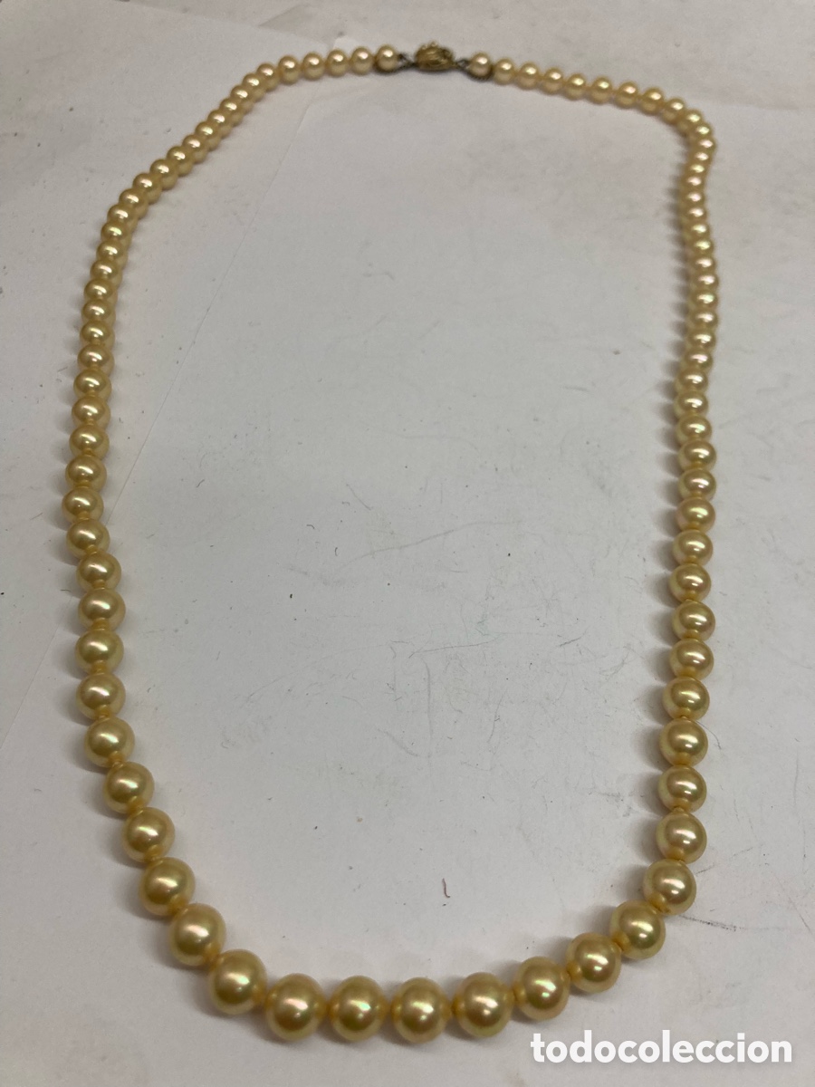 Joyeria: Collar de perlas y cierre de plata chapado de oro/ COLL6 - Foto 1