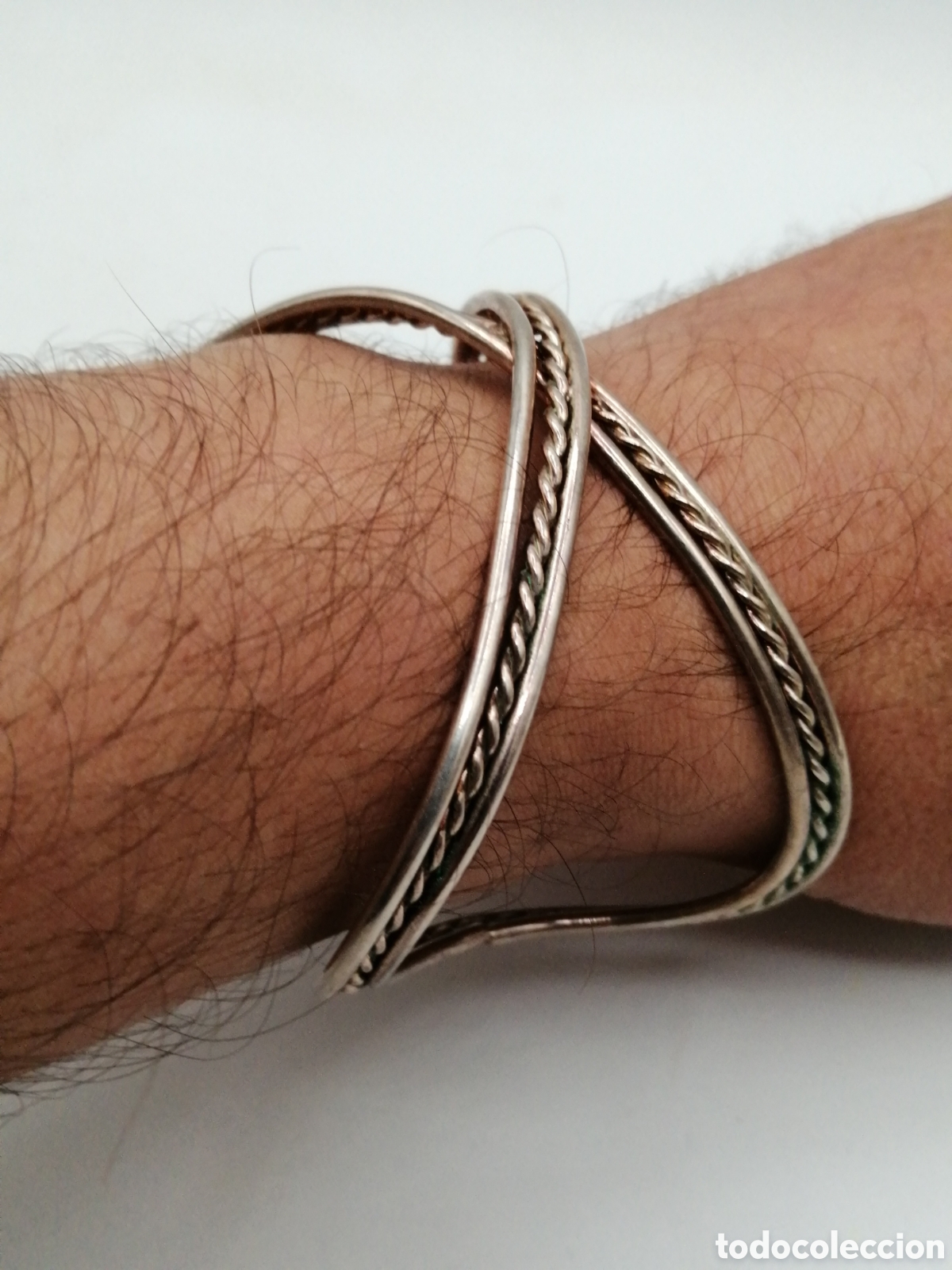 Joyeria: Pulsera brazalete metal plateado - Foto 2