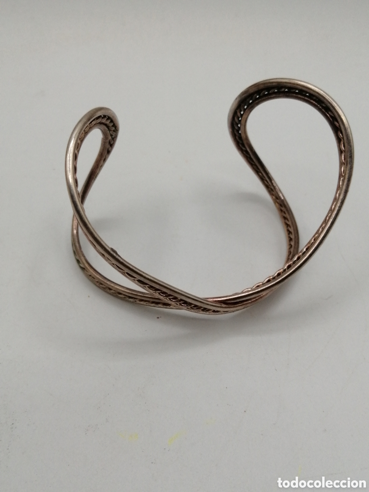 Joyeria: Pulsera brazalete metal plateado - Foto 3
