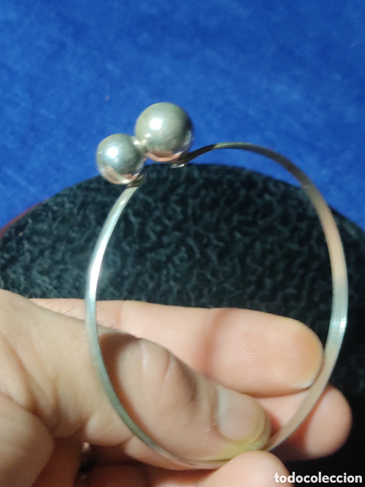 Joyeria: Pulsera de plata 925 abierta con bolas.Vintage. - Foto 3
