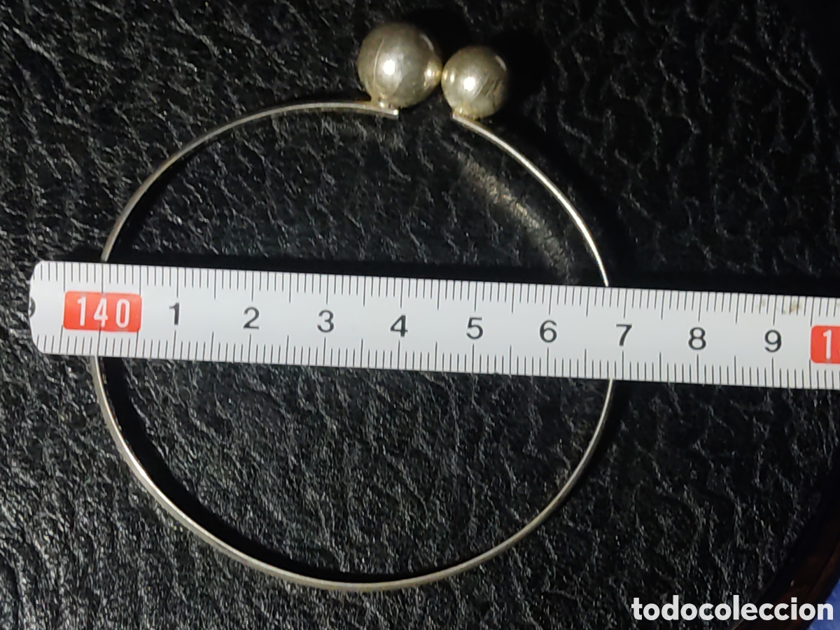 Joyeria: Pulsera de plata 925 abierta con bolas.Vintage. - Foto 4