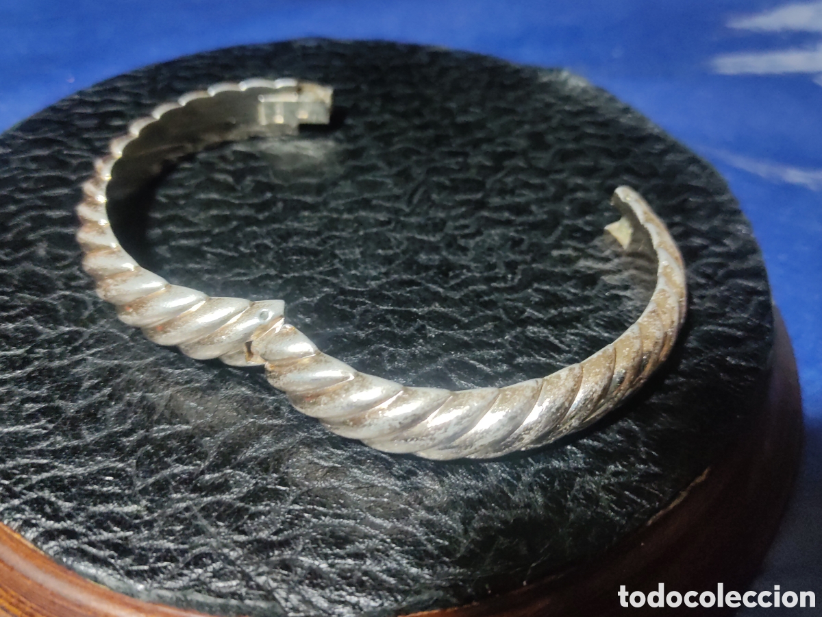 Joyeria: Pulsera plateada con cierre seguridad.Vintage. - Foto 2