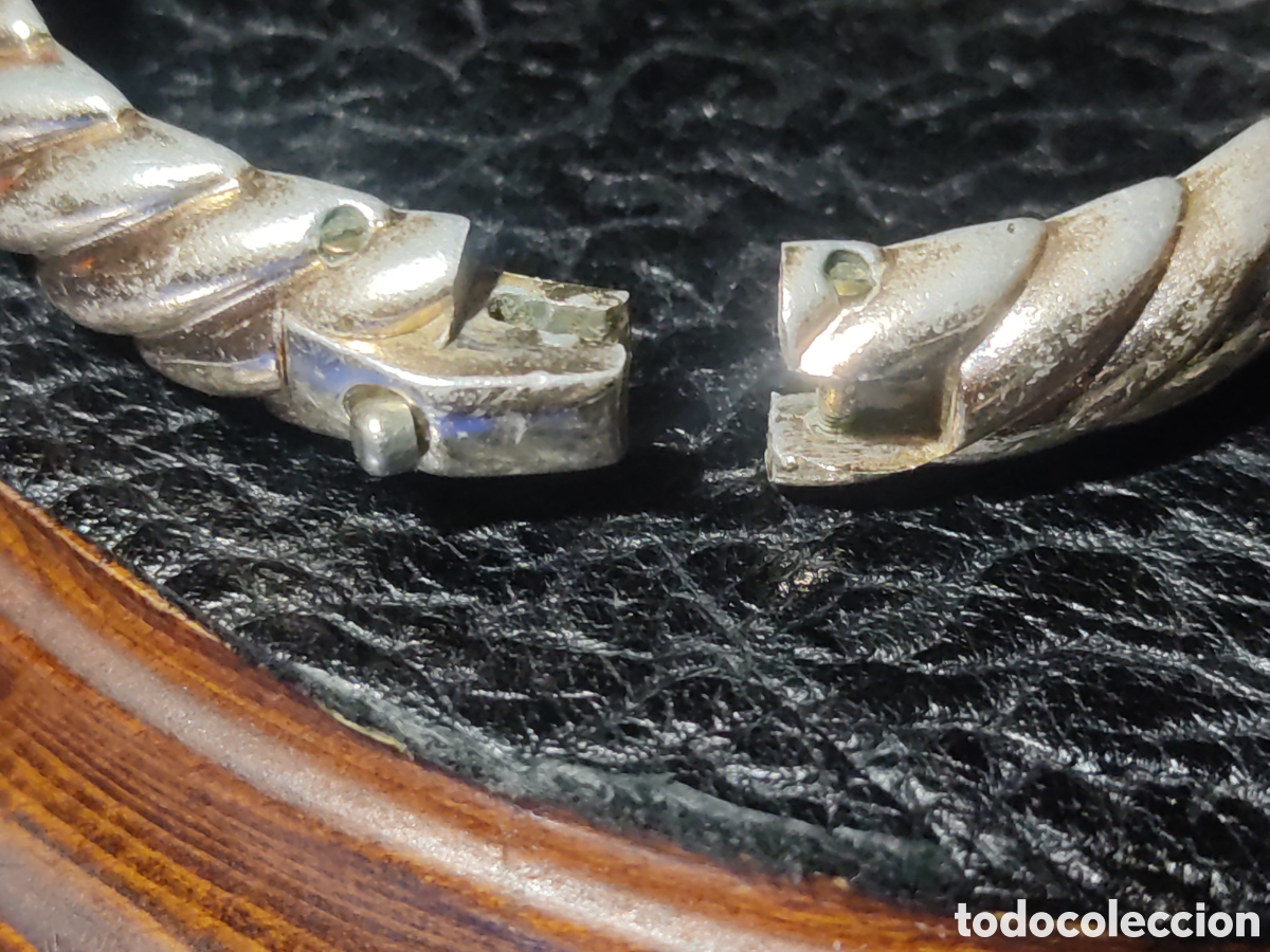 Joyeria: Pulsera plateada con cierre seguridad.Vintage. - Foto 4