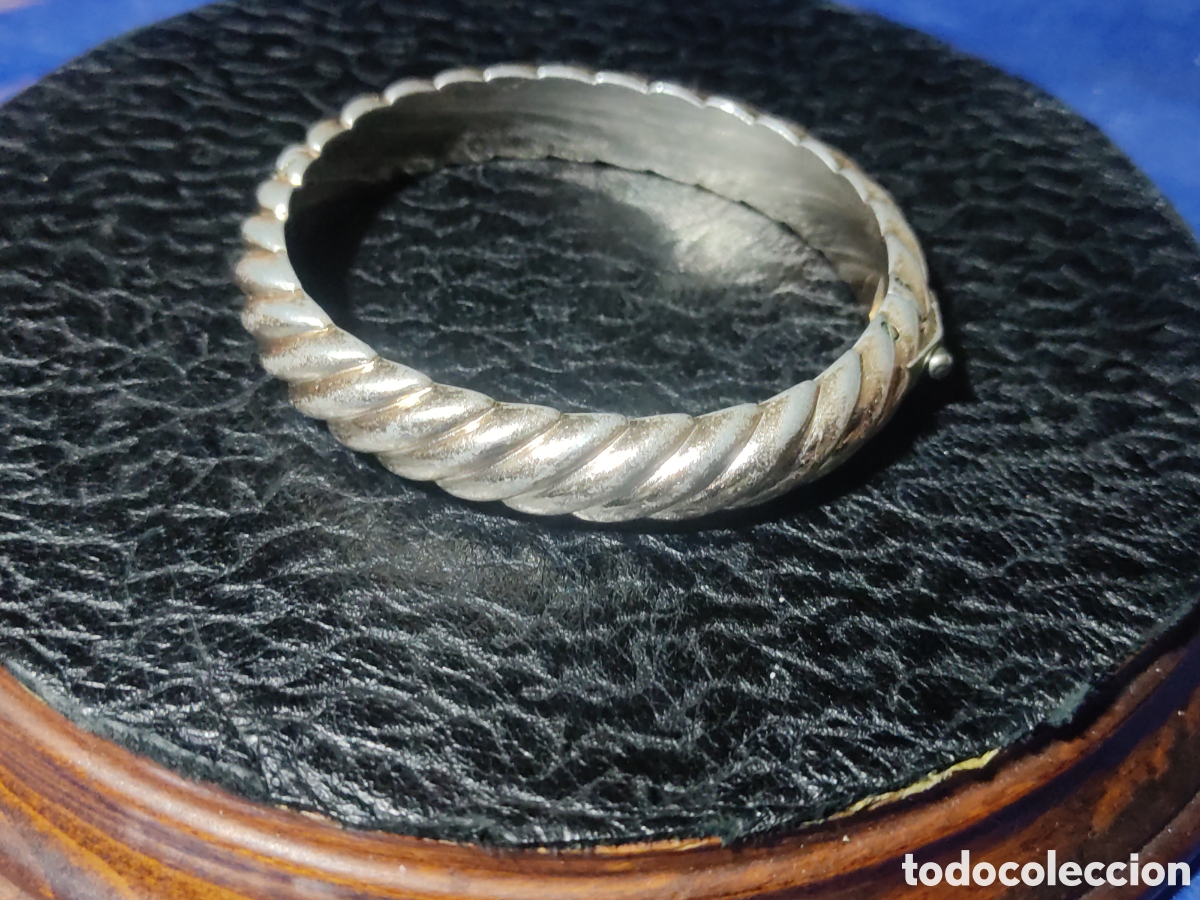Joyeria: Pulsera plateada con cierre seguridad.Vintage. - Foto 1