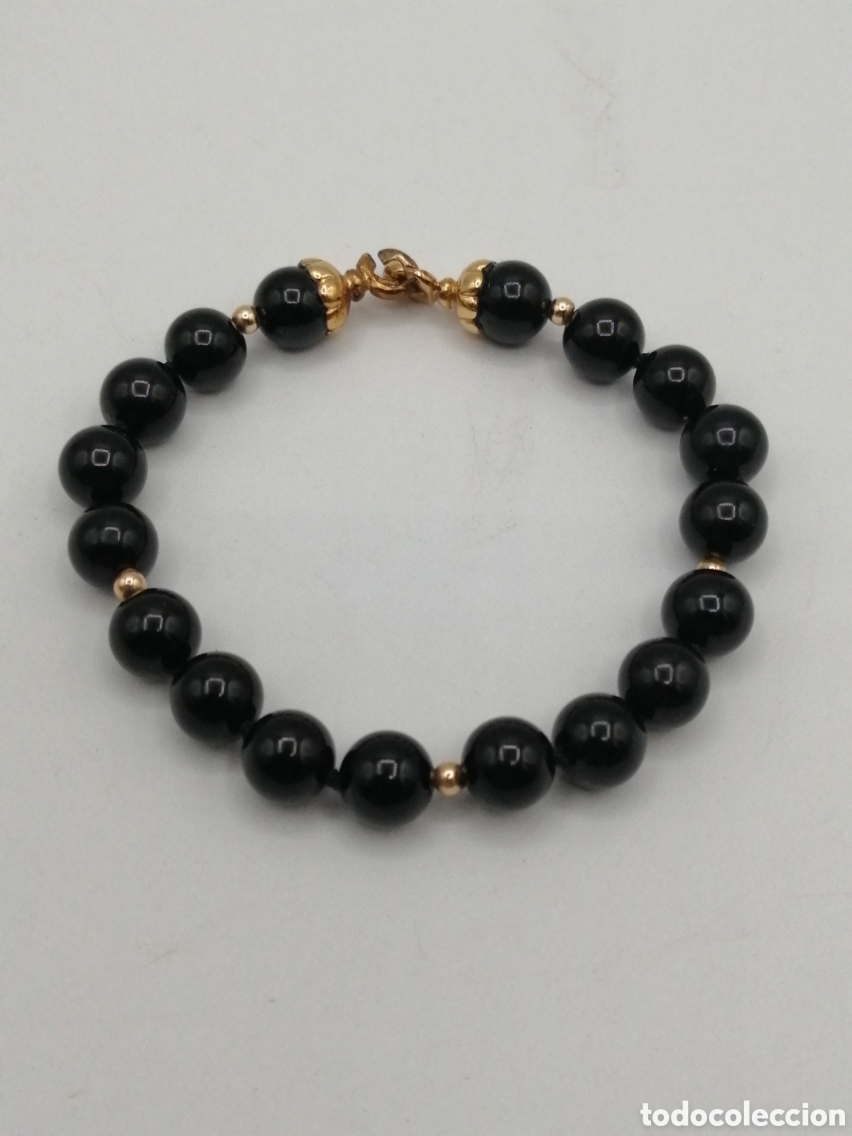 Joyeria: Pulsera onix negro y plata dorada 925mls - Foto 3