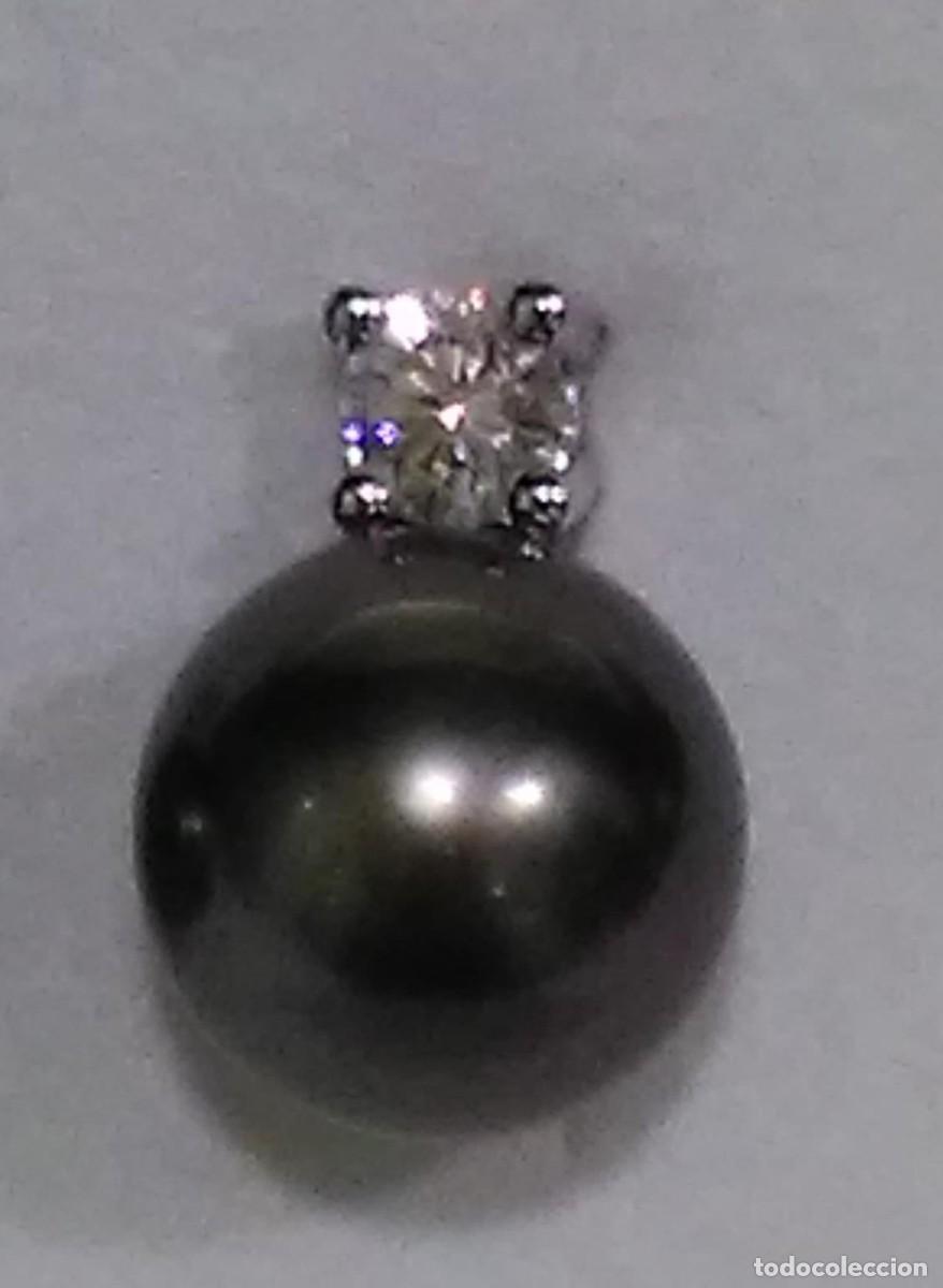Joyeria: pendientes perla de tahiti y diamante - Foto 1