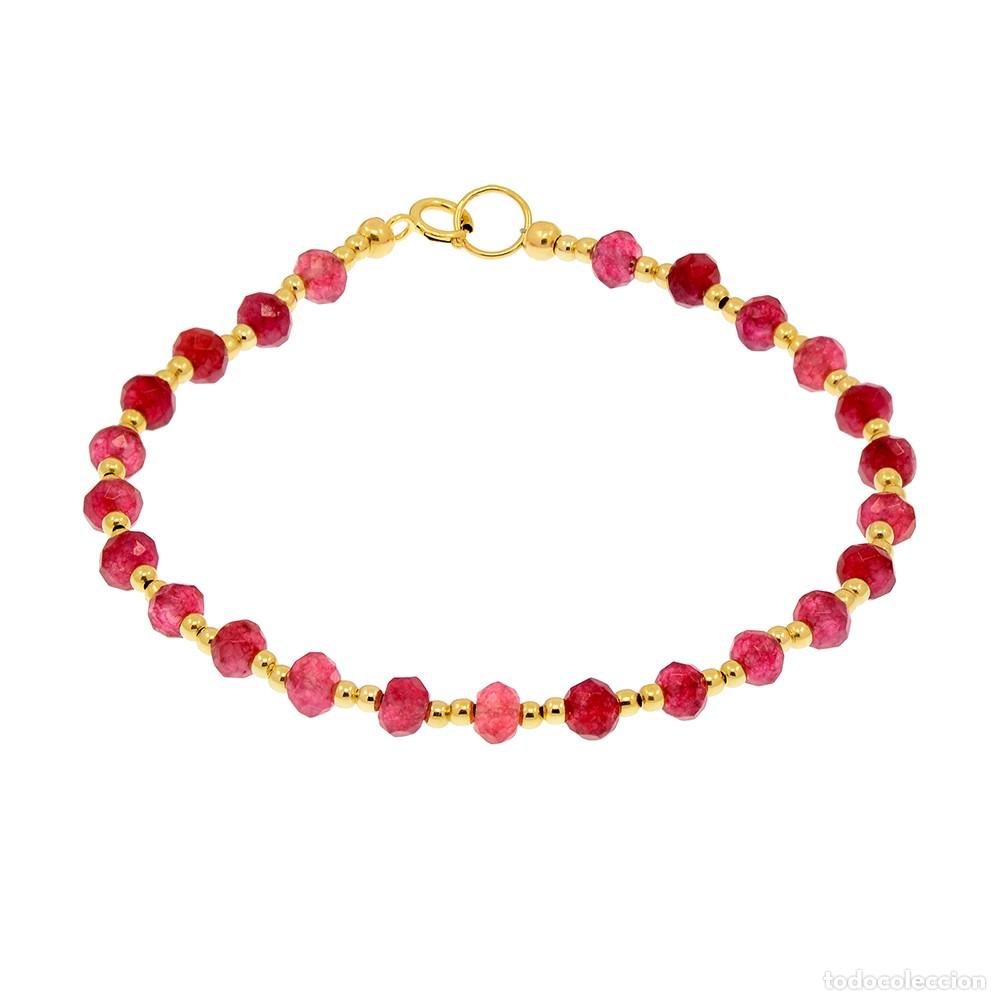 Joyeria: PULSERA DE ORO AMARILLO 18K Y RUB&Iacute; - Foto 2