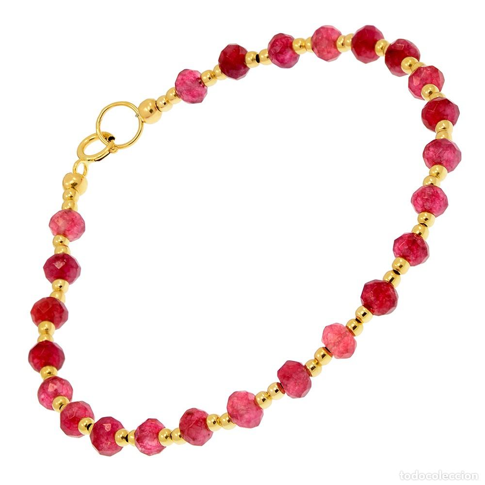 Joyeria: PULSERA DE ORO AMARILLO 18K Y RUB&Iacute; - Foto 3