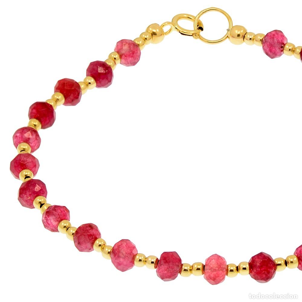 Joyeria: PULSERA DE ORO AMARILLO 18K Y RUB&Iacute; - Foto 4