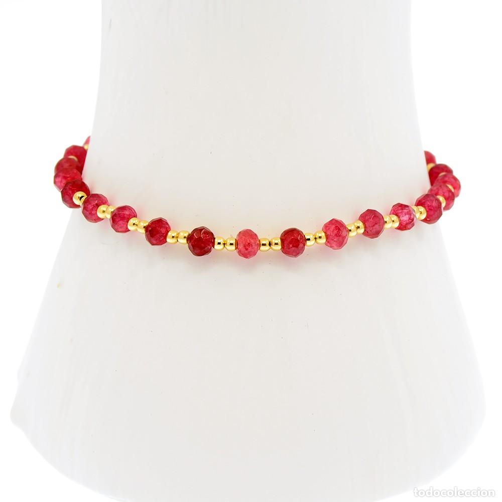 Joyeria: PULSERA DE ORO AMARILLO 18K Y RUB&Iacute; - Foto 1