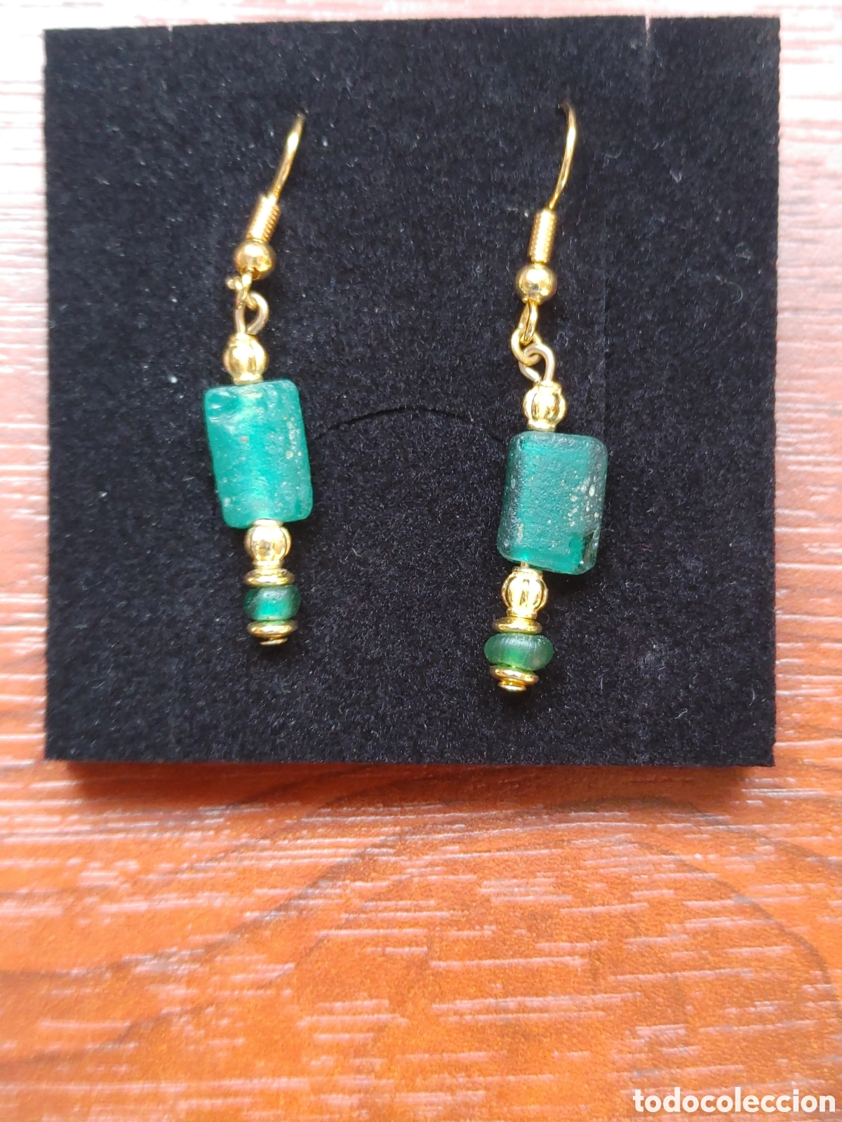 Joyeria: Pendientes con cuentas de vidrio romanas. - Foto 1