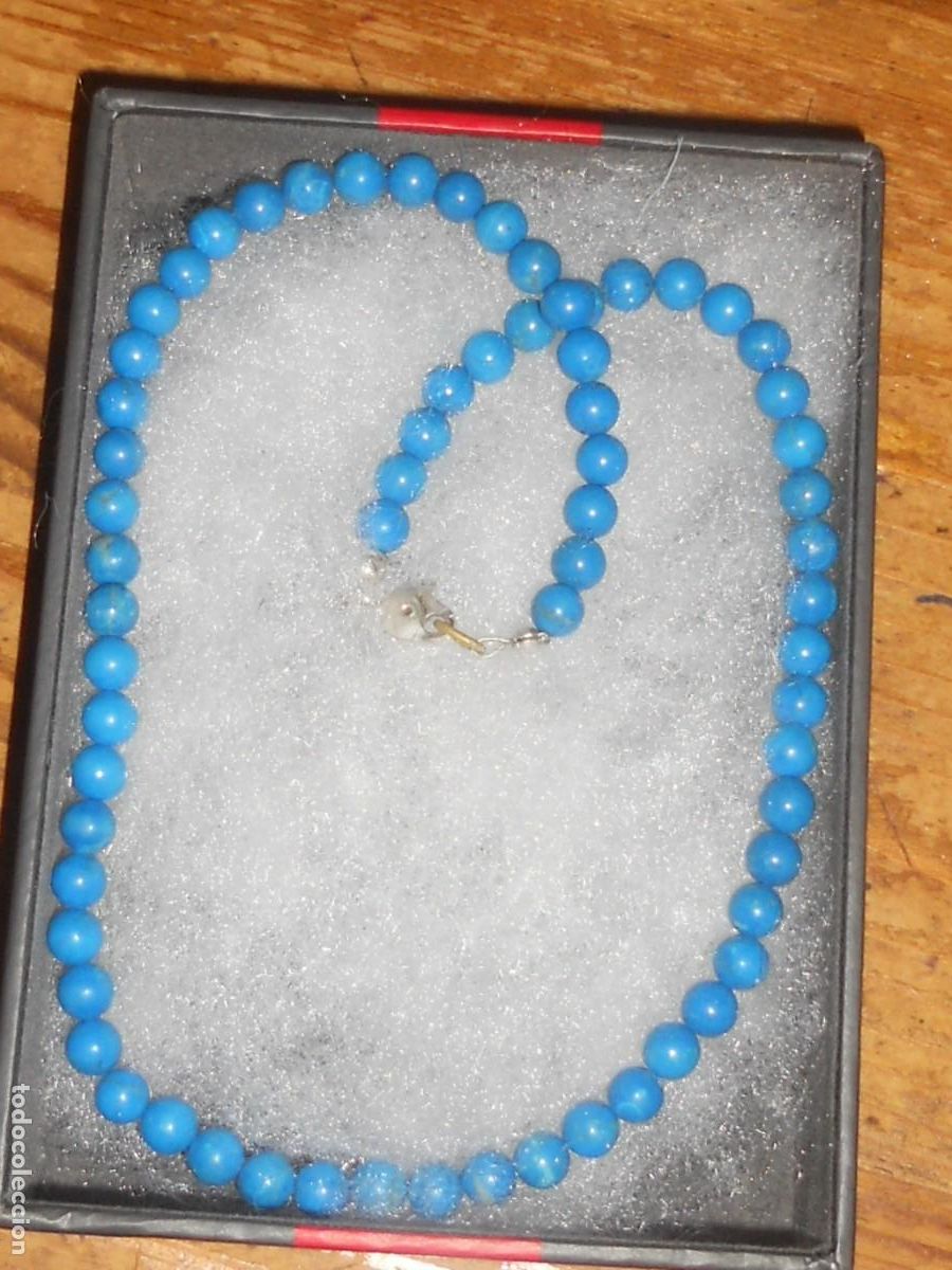 Joyeria: ANTIGUO COLLAR DE PERLAS TURQUESITAS PEQUE&Ntilde;AS - Foto 10