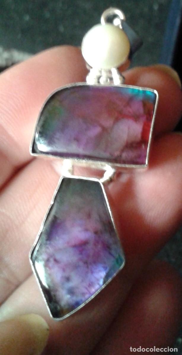 Joyeria: COLGANTE CON LABRADORITA TORNASOL Y SIMIL PERLA - Foto 3