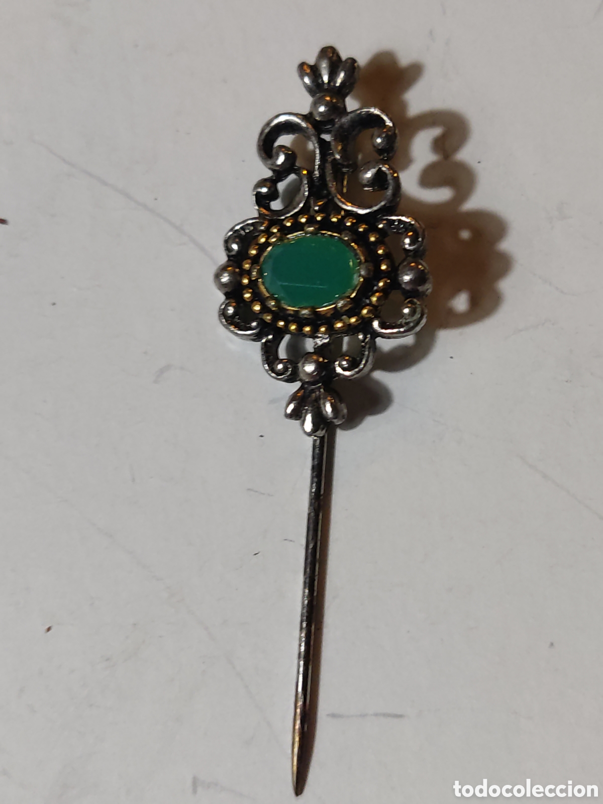 Joyeria: Alfiler plata con piedra verde - Foto 1