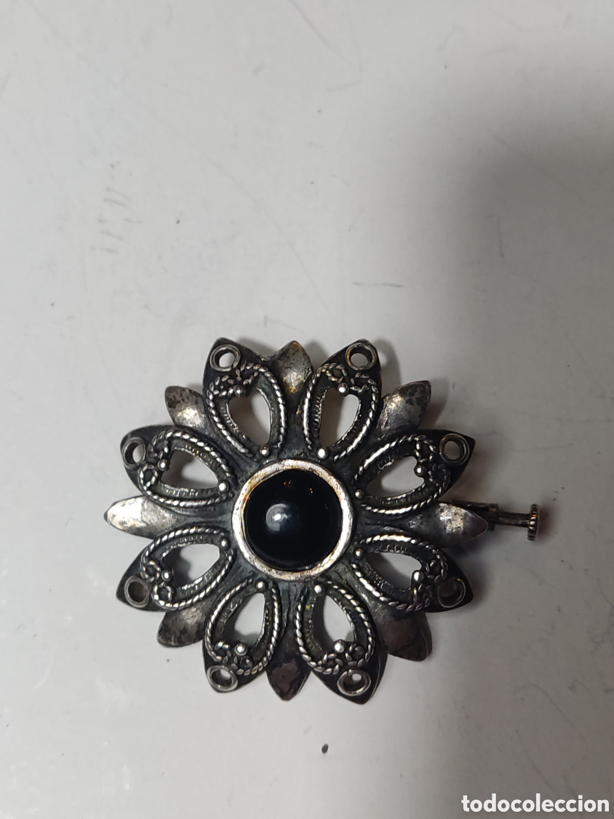 Joyeria: Broche plata con piedra negra - Foto 1