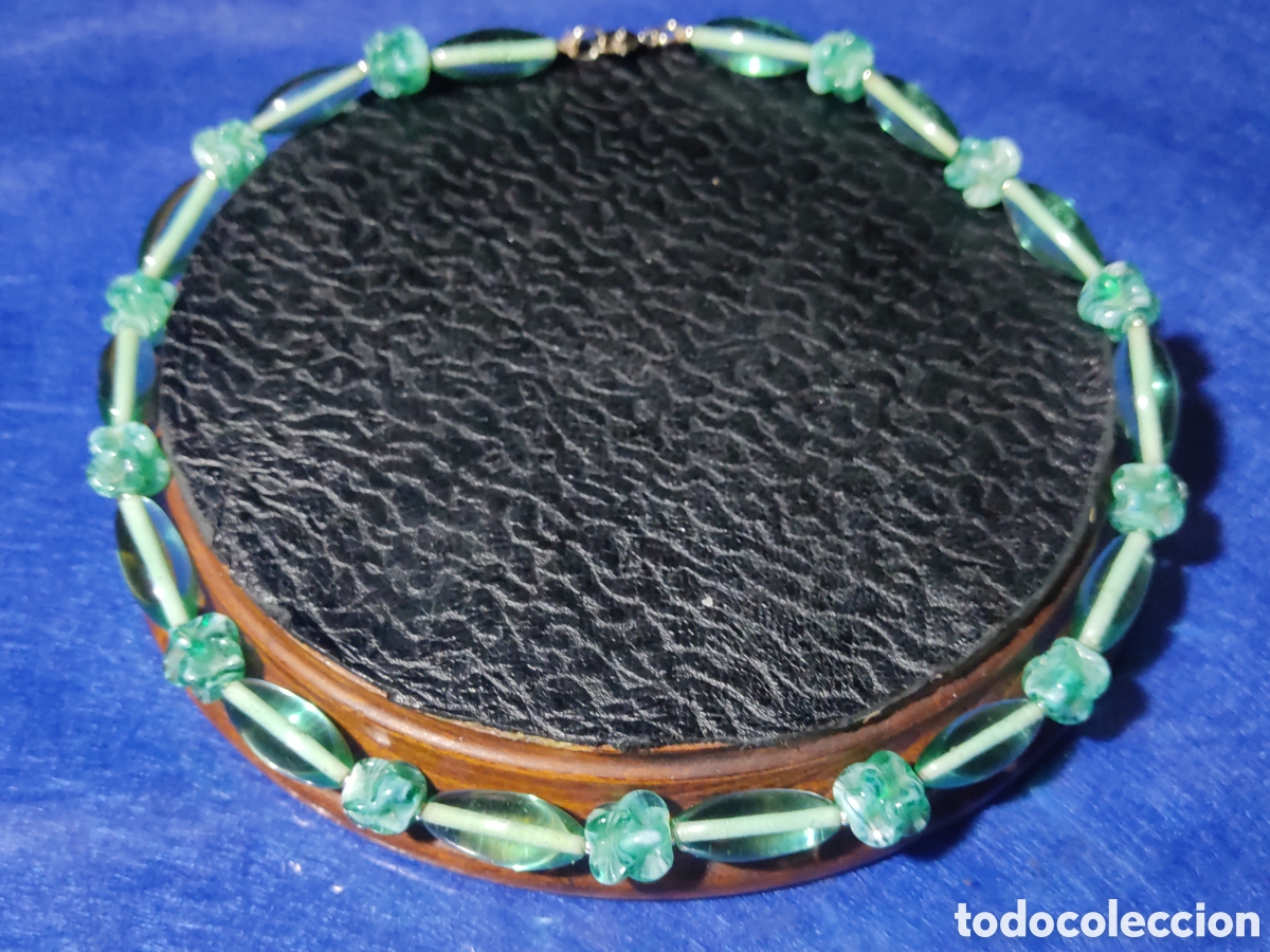 Joyeria: Collar de cristal de Murano verde claro.vintage. - Foto 1