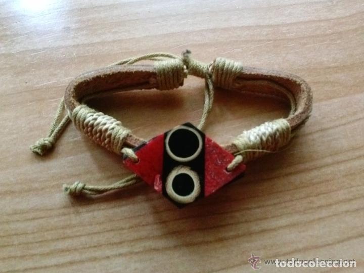 Joyeria: Pulsera en cuero. Adaptable con abalorio - Foto 1